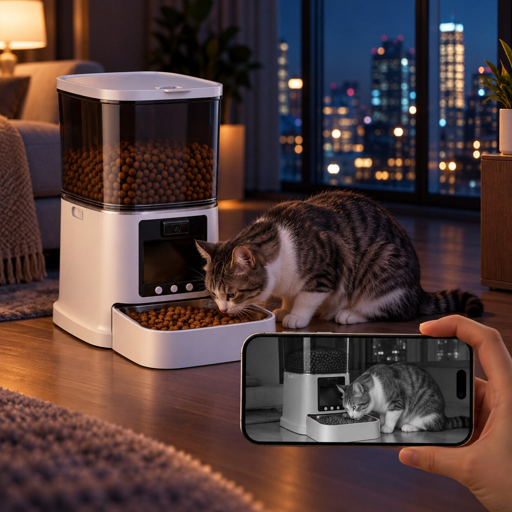 DINUZO Smart Pet Feeder 5L cu cameră și apel video