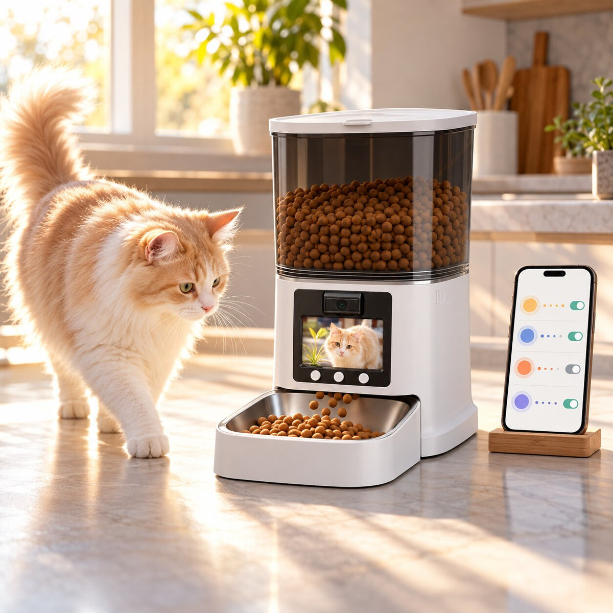 DINUZO Smart Pet Feeder 5L cu cameră și apel video